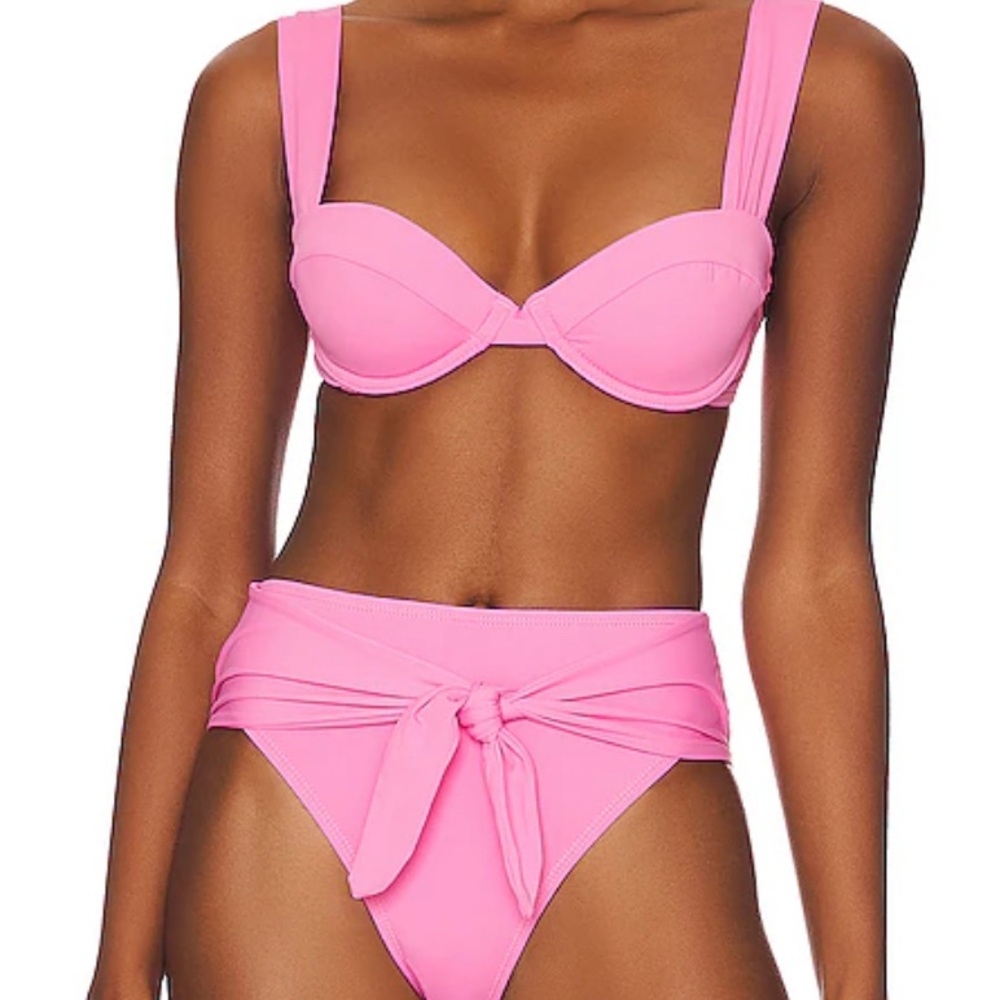 WeWoreWhat Pink Claudia Bikini Top and Riviera Bikini Bottom | Bubblegum
